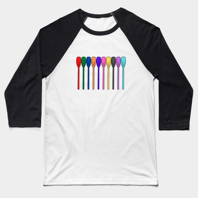 Colourful rowing oars Baseball T-Shirt by RowingParadise